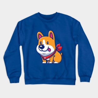 Cute Corgi Sitting Cartoon Crewneck Sweatshirt